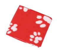 Alomejor Paw Printed Fluffy Pet Blanket Soft Double Sided Plush for Home Travel & No Harmful Substances Ideal for Dogs Cats 27.56x35.43in (Red Background White Paw Print)