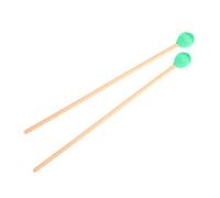 Alomejor Percussion Mallets Set 1 Pair Marimba Mallets Beech Wood Handles Wool Heads Professional Performance for Intermediate Players with Mushroom-Shaped Head (Green)