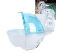 Alomejor Pet Bathroom Lovely Plastic Hamster Running Wheel Toy for Small Furry Animals, Colorful Observation Bathtub for Hamster Cage (Blue)
