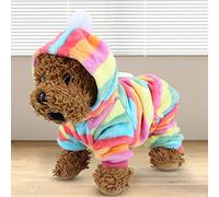 Alomejor Pet Warm Flannel Pajamas Jumpsuit for Autumn Winter, Cute Dog Clothes for Small Animals, 1 Piece, for Dogs Cats (#3)
