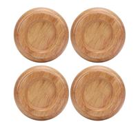 Alomejor Piano Caster Cups, 4 Pcs Solid Wood Non Slip Anti Noise Pads with Foam Base for Upright Piano Floor Protection Universal Fit (Light Brown)