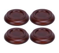 Alomejor Piano Caster Cups, 4 Pcs Solid Wood Non Slip Anti Noise Pads with Foam Base for Upright Piano Floor Protection Universal Fit (Brown)