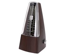 Alomejor Piano Metronome, Deep Wood Grain Mechanical Metronome for Guitar Violin, 40 to 208 BPM, Clear Acoustic Clicks, 0 2 3 4 6 Beats, for Students Beginners Practice