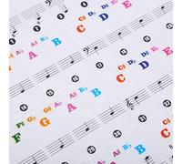 Alomejor Piano Sticker 61/88 Key Keyboard Music Note Sitcker Removable Sticker for Biginners Piano Note Label (Colored)