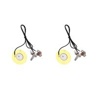 Alomejor Pickup 2PCS 50mm Metal Pickup Piezo Transducer Prewired Amplifier Pick Up for Acoustic Guitar Ukulele