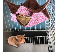 Alomejor Pink Rabbit Fashionable Hanging for Small Pets 4 Seasons Hammock Bed Squirrel Bird Polyester Peach Skin Shu Velveteen Pink Rabbit L (Small Size)