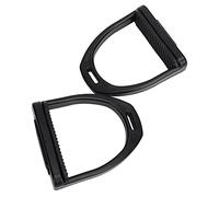 Alomejor Plastics Horse Stirrups Impact Resistant Black Non-slip Pad Easy to Install for Riders 2 Pcs (L)