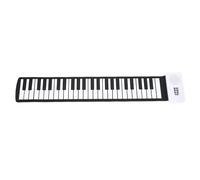 Alomejor Portable 49-Key Flexible Roll-Up Electronic Piano with Speakers for Beginners, Foldable Educational Music Toy for Traveling Enthusiasts (Black and White version)