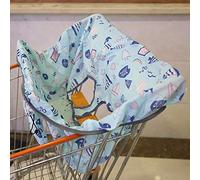 Alomejor Portable Baby Shopping Cart Seat Cover with Complete Coverage for Hygienic Condition, Machine Washable for Unisex Babies, 25.5x13.7x15.7", Blue