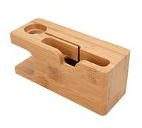 Alomejor Portable Bamboo Charging Dock Station Neatly Organize Cable Perfectly Hide in the Groove for Simple Elegant Life and Office Mobile Phone Holder