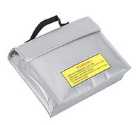 Alomejor Portable Lithium Battery Safe Bag, Explosion Proof Fireproof Protective Bag with Zipper Sealing Design for Various RC Aircraft Batteries
