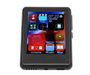 Alomejor Portable MP3 Player with Full Touch Screen and Bluetooth Technology for Everyday Use Stylish Design (Black)