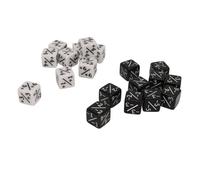 Alomejor Positive Negative Dice Counters Educational Lightweight Set, 20Pcs D6 Dice Cube for Board Games, Math Games, Black/White 15.3mm