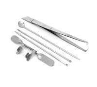 Alomejor Premium Capon Knife Tool Stainless Steel Kit for Chicken, Exquisite Veterinary Instrument for Gentle Cock, 5 Pieces Set