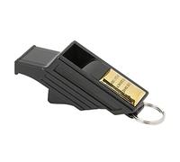 Alomejor Professional Double Air Chamber Judge Whistle for Volleyball Basketball, ABS Resin Material, Adjustable Nylon Hanger (Black Gold)