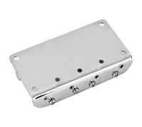 Alomejor Professional Metal Four String Bass Bridge, Sturdy Construction, Premium Material, Fits 4 String Electric Bass Guitar (Silver)