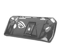 Alomejor Protective TPU Clear Case with Non-Slip Grip for ROG Ally Handheld 2023 Featuring a Stand and Full Port Access (Transparent Black)