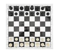 Alomejor PS Plastic International Chess Set with Personalized Packaging Design for Parent Child Games Checkers Board Paper Included 25mm/1.0in Pawn Height