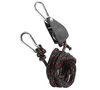 Alomejor Pulley System Set,Pulley Block Stainless Steel Adjustable Pulley Roller Wheel with 2 Strong Buckles and Long Nylon Rope for Lamp Lifting (2m / 6.6ft 1 Seater)