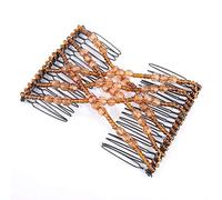 Alomejor Purple Beads Magic Stretchy Hair Comb Clip for Fashionable Hair Style, for All Types, 3.3 * 2.8in (Coffee)