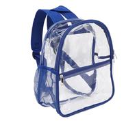 Alomejor PVC Transparent Backpack Clear Backpack 11.5 X 6 X 12in with Zipper Large Capacity Design for School Travel Beach Concert Security Check Use (Blue)