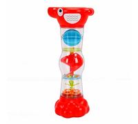Alomejor Rainmaker Sensory Toy Early Education Multifunctional Rattle with Rotating Bead Rolling Hourglass Rain Sound Effects for Infants Toddlers (Red)