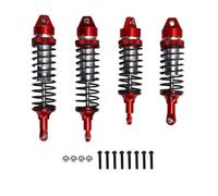 Alomejor RC Car with Linear Damping, Aluminum Alloy 4x4 1: 10 Scale RC Crawler Front Rear Shock Damper (Red Silver)
