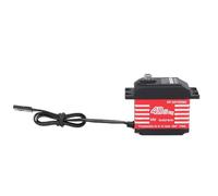 Alomejor RC Digital Servo IP68 High Torque Metal Gear 25T Servo Horn for 1/8 1/10 /12 RC Car Crawler Robot with Double Ball Bearings (Red)