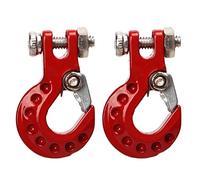 Alomejor RC Trailer Hook Aluminum Alloy Metal Hook 2pcs Stable Mount Fine Workmanship for 1 10 RC Climbing Car Front Rear Setup for SCX10 D90 D110 TF2 (Red)