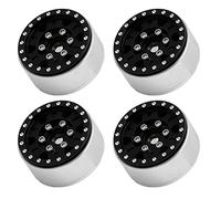 Alomejor RC Wheel Bucket Package For an SCX24 1/24 RC Axial Car, Small and Convenient Design, 4 Aluminum Pcs Aleay Cublos Beadlock Wheel For For Car Diy Estrarsists (Black)