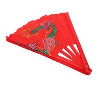 Alomejor Red Tai Chi Martial Arts Fan, Folding Fan for Men and Women Performance, Dance, Decorations, Festival Gift