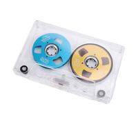Alomejor Reel to Reel Cassette Tape 50 Minutes Metal | Type I Ferric for Balanced Sound, Moving Reel Visual Effect, Compatible with Cassette Players, Transparent Box with Labels