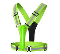 Alomejor Reflective Running Vest, USB Rechargeable LED Light Up Vest with Adjustable Elastic Strap, 300m Visibility, Lightweight ABS Safety Gear for Night Running Cycling Adults Kids (Reflective)