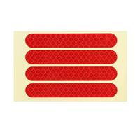 Alomejor Reflective Sticker Kit, 4PCS High Visibility Reflective Decals Safety Warning Reflective Strip Tape Sticker for Electric Scooter Front Rear Wheel(red)