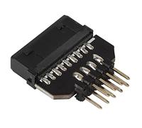 Alomejor Reliable USB 3.0 to USB 2.0 Splitter Adapter for Easy Motherboard Installation Suitable for DIY Projects and Light Bars 1 Unit Black