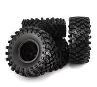 Alomejor Remote Control Car Tires Durable Off-road 2.2-inch Black Rubber Tires for RS Red Spider and CROSSRC Rhinoceros Replacement, Ultimate Performance for Sand, Mud, and Rocks, Easy Installation