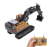 Alomejor Remote Control Excavator, Alloy RC Construction Vehicle with 2.4GHz Rechargeable Engineering Toy for Kids