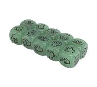 Alomejor Rock Scissors Paper Dice Set, 10 PCs Finger Refrigeration Cubes with Glowing in the Dark Properties, Portable and Effective, Bright Finger Rates of Cubes (Green)