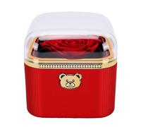 Alomejor Rotating Rose Jewelry Box Beautiful Red Surprise Design for Wedding Proposal Birthday Gift 3.35in