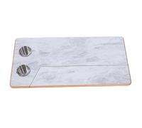 Alomejor RV Table Top Solid Wood Marine Table Top 31.5x15.7x0.7in Folding Design with 2 Cup Holders Rounded Corners for RV Boat Yacht Trailer Dining Work