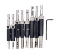 Alomejor Self Centering Hinge Drill Bit Set 8Pcs Heavy Duty Hex Shank Drill Tool for Woodworking Door Window Installation