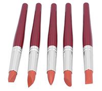 Alomejor Silicone Clay Sculpting Tool Set for Fine Detail Processing, 5pcs Color Shaper Brushes for Oil Painting, Sculpture, and Clay Modeling, Ideal for Home and Studio Use (Red L Size)