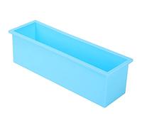 Alomejor Silicone Rectangle Soap Mold Non-Stick DIY Mould Making Box for Family Use 10.2 X 2.8 X 3.1in Purple (Sky Blue)