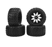 Alomejor Simple Installation RC -car Rubber Tires 4 PCs with Strong Damping for Stamped Racing, High Sanding RC Truck Tires