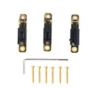 Alomejor Single Roller Saddle Bridge, Metal Guitar Bridge with Hex Wrench for Electric Guitar, Improve Tone Prevent String Breakage (GA1221 Balck and Gold)