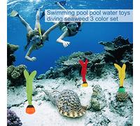 Alomejor Sinking Dive Toys, PVC Underwater Toy for Kids Swimming Skill Development, 3-Pack Colorful Sea Plant Shapes for Pool Games