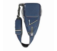 Alomejor Sling Bag Daypack, Large Capacity with Breathable Shoulder Strap, Practical Headphone Hole Design, Safety Reflective Strip for Outdoors, Hiking, Traveling (Blue)