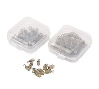 Alomejor Small and Light Fishing Connection Set, 40PCs Carp Cage Cage Hairstrte Stop Pearls for Comfortable Fishing, Rubber/stainless Steel