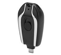 Alomejor Small Travel Power Bank Keychain Fast Charging Mini Charger for Mobile Phones Convenient 1500mAh Battery Included (Black)