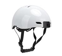 Alomejor Smart Cycling Helmet 1080P Front Camera, LED Lights Adjustable Size Breathable Lining Suitable for Various Sports (White)